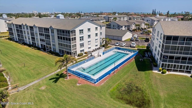 530 S Brevard Ave Unit 315, Cocoa Beach, FL 32931 - bird's eye view of a pool area