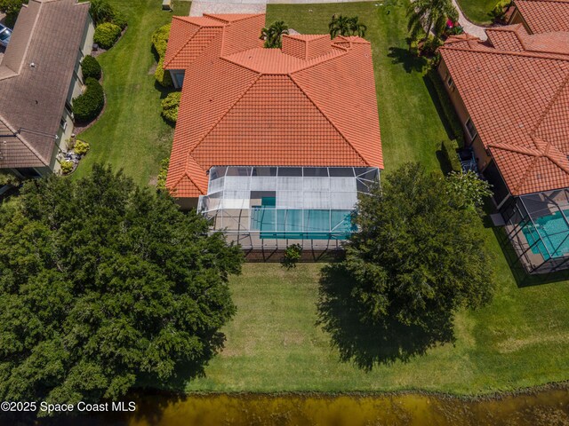3631 Thurloe Dr, Rockledge, FL 32955 - aerial view of property and surrounding area featuring a pool area and a large body of water