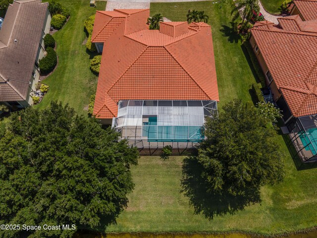 3631 Thurloe Dr, Rockledge, FL 32955 - view from above of property with a pool area