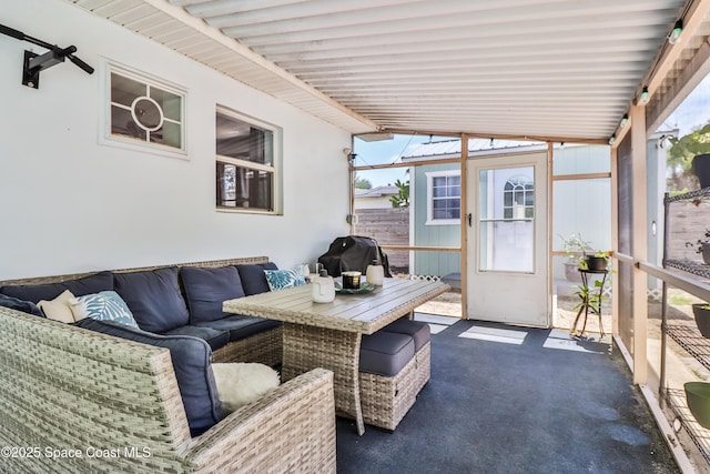 348 Berkeley St, Satellite Beach, FL 32937 - sunroom with an outdoor hangout area and vaulted ceiling