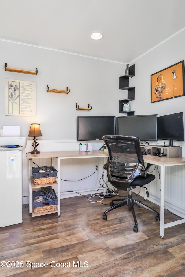 348 Berkeley St, Satellite Beach, FL 32937 - office with wood finished floors and recessed lighting