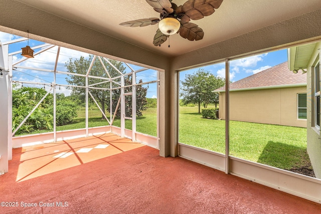 3654 Gurrero Dr, Melbourne, FL 32940 - unfurnished sunroom with ceiling fan