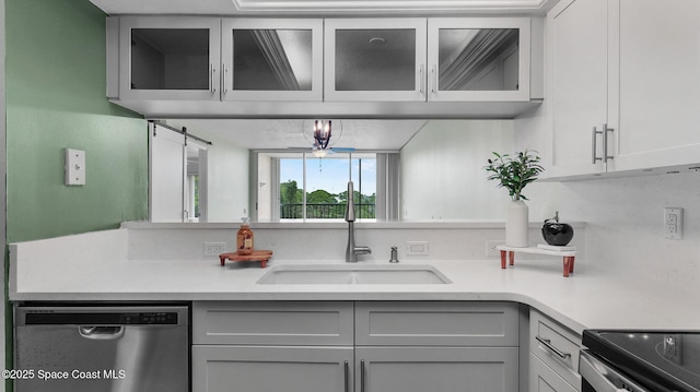 1420 Huntington Ln Unit 2405, Rockledge, FL 32955 - kitchen featuring dishwasher, gray cabinetry, and light countertops