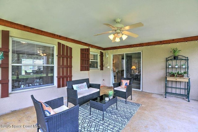 241 High Rd NW, Palm Bay, FL 32907 - view of patio featuring ceiling fan and an outdoor hangout area
