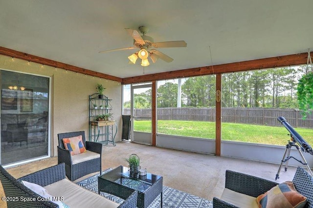 241 High Rd NW, Palm Bay, FL 32907 - sunroom / solarium featuring ceiling fan