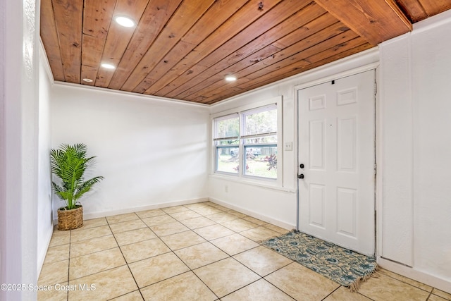 321 Sagamore St, Melbourne, FL 32904 - tiled entrance foyer with wood ceiling and recessed lighting