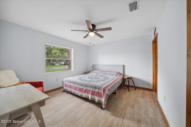 5997 Jenkins Ave, Cocoa, FL 32927 - bedroom featuring light wood finished floors and ceiling fan