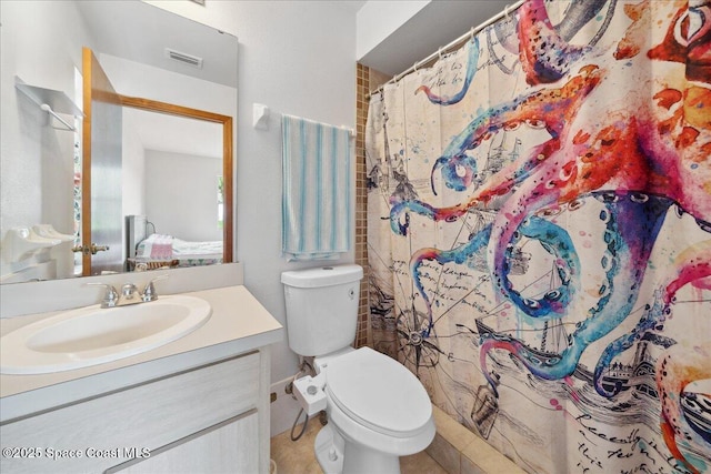 5997 Jenkins Ave, Cocoa, FL 32927 - full bathroom featuring vanity and a shower with curtain