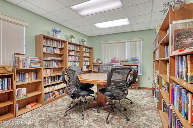 1020 S Fork Cir, Melbourne, FL 32901 - office with a drop ceiling and bookshelves