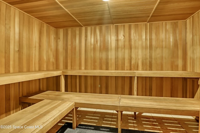 1020 S Fork Cir, Melbourne, FL 32901 - relaxing sauna with wooden walls and wood ceiling
