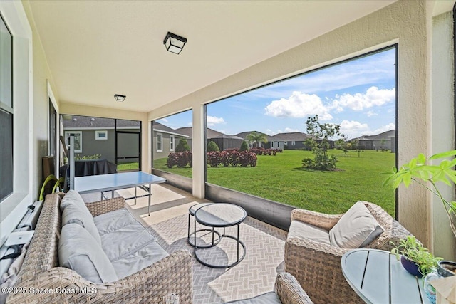 7917 Dobre Way, Melbourne, FL 32940 - view of patio featuring outdoor lounge area and a residential view