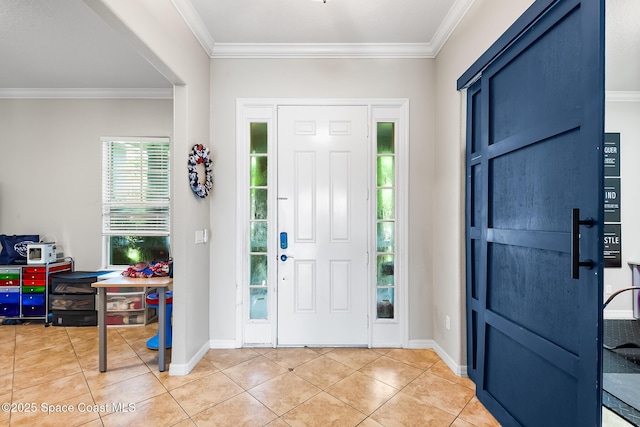 125 Rudy St, Auburndale, FL 33823 - entryway with ornamental molding and light tile patterned floors