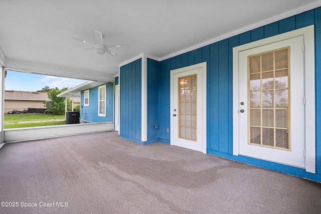 3435 Felda St, Cocoa, FL 32926 - entrance to property with a ceiling fan and central air condition unit