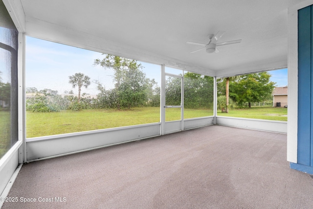 3435 Felda St, Cocoa, FL 32926 - unfurnished sunroom featuring ceiling fan