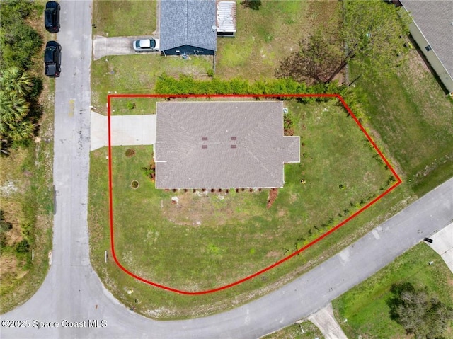 1093 Wabash Rd SE, Palm Bay, FL 32909 - aerial view of property's location featuring property parcel outlined