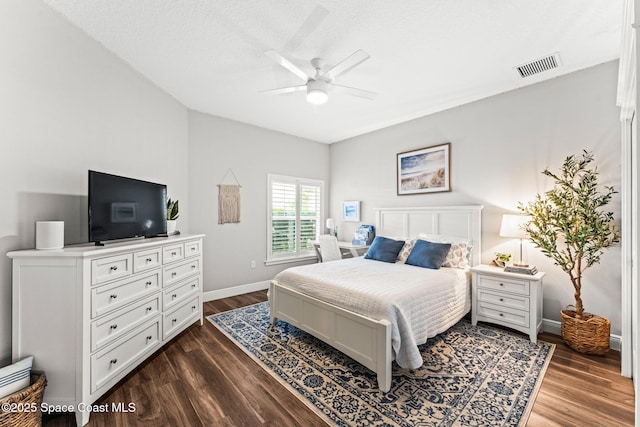 1649 Tullagee Ave, Melbourne, FL 32940 - bedroom with dark wood finished floors and ceiling fan