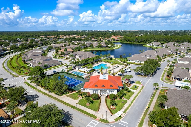 1649 Tullagee Ave, Melbourne, FL 32940 - aerial view of residential area featuring a nearby body of water and a pool