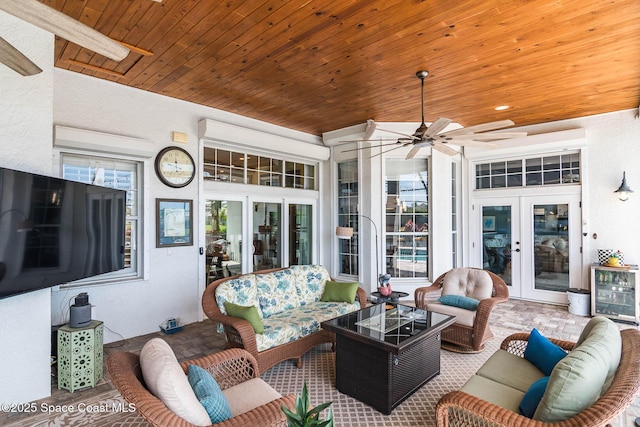 4104 Melrose Ct, Melbourne, FL 32940 - sunroom / solarium featuring french doors and beverage cooler