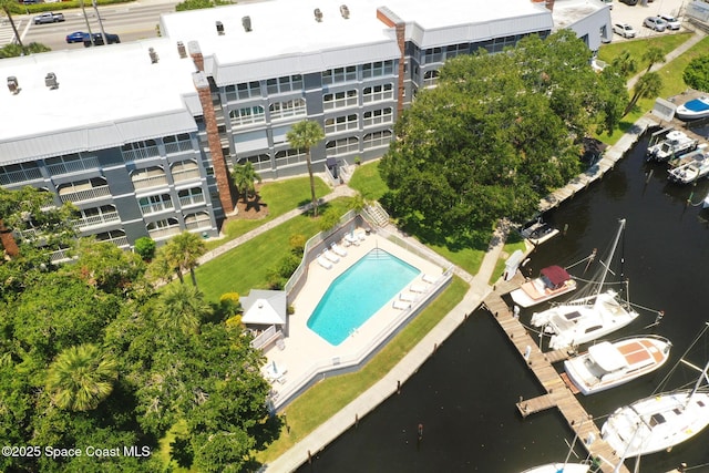 905 N Harbor City Blvd Unit 403, Melbourne, FL 32935 - drone / aerial view of a large body of water and a pool