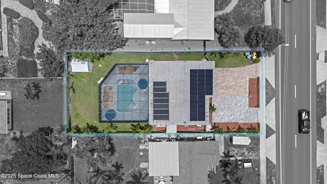 1030 S Orlando Ave, Cocoa Beach, FL 32931 - aerial view of property and surrounding area with property boundaries highlighted