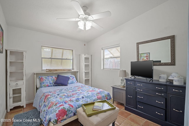 1030 S Orlando Ave, Cocoa Beach, FL 32931 - bedroom featuring vaulted ceiling and ceiling fan
