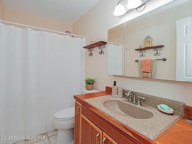 55 Woodland Dr Unit 206, Vero Beach, FL 32962 - full bath featuring vanity, a shower with shower curtain, and tile patterned floors
