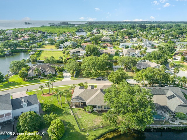 465 Apache Trl, Merritt Island, FL 32953 - aerial perspective of suburban area featuring a large body of water