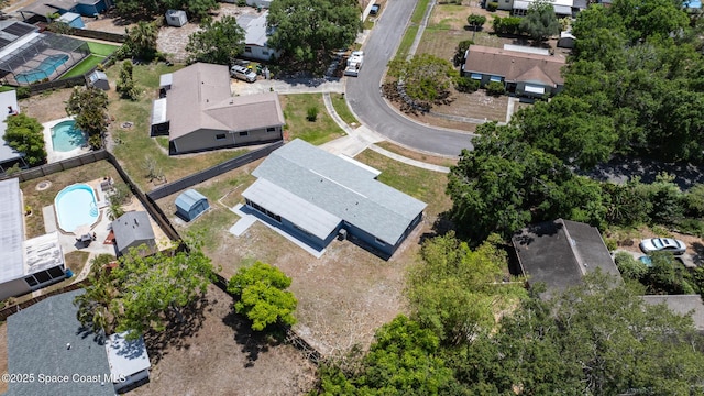 2812 Denison Ct, Cocoa, FL 32926 - aerial perspective of suburban area featuring a pool area