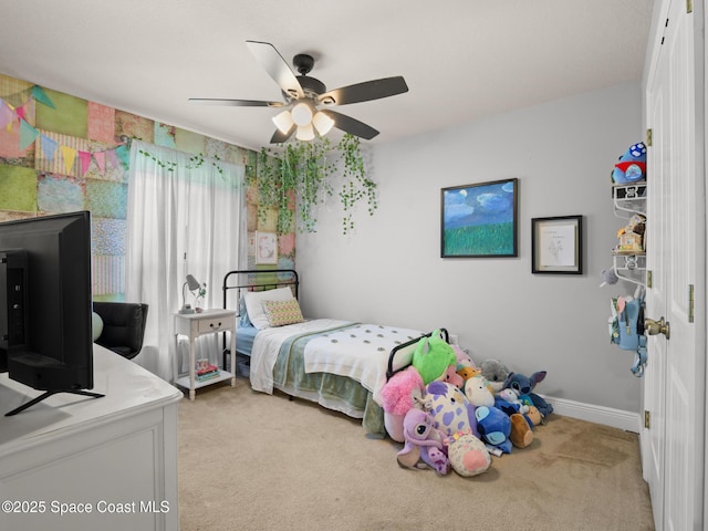 3662 Brantley Cir, Rockledge, FL 32955 - bedroom featuring light colored carpet and ceiling fan