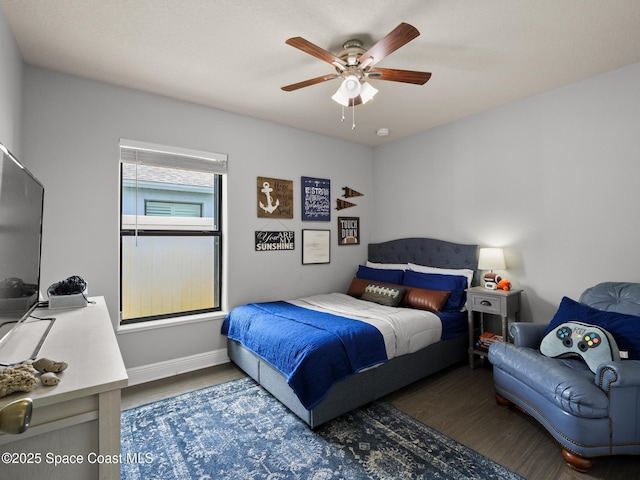 3662 Brantley Cir, Rockledge, FL 32955 - bedroom featuring wood finished floors and a ceiling fan