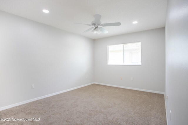 621 Misty Creek Dr, Melbourne, FL 32940 - carpeted spare room featuring a ceiling fan and recessed lighting