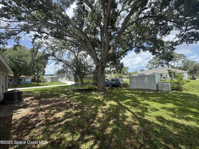1385 Salerno Ave SE, Palm Bay, FL 32909 - view of green lawn with a trampoline