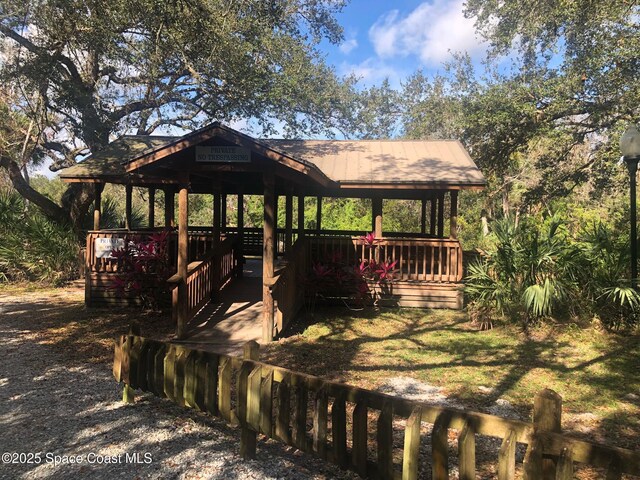 603 Cross Creek Dr, Sebastian, FL 32958 - exterior space with a gazebo