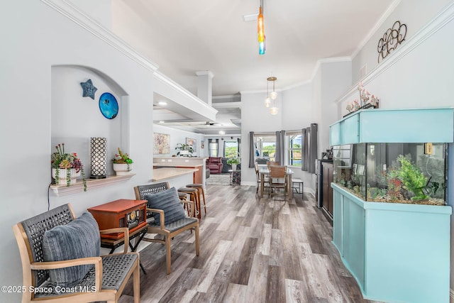 4448 Heaton Park Trl, Rockledge, FL 32955 - interior space featuring wood finished floors and ornamental molding