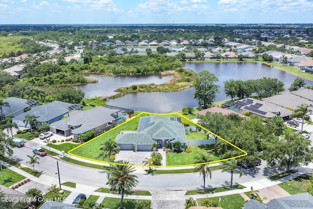 4448 Heaton Park Trl, Rockledge, FL 32955 - aerial view of residential area with a nearby body of water and property boundaries highlighted