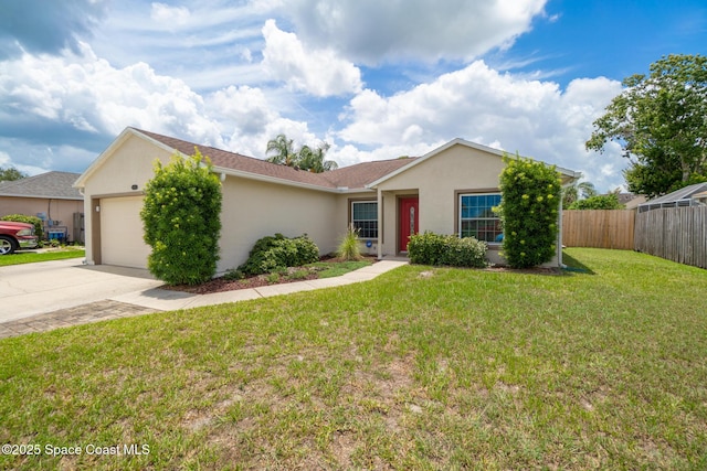 967 Sabal Grove Dr, Rockledge, FL 32955 - ranch-style house featuring a garage, stucco siding, and driveway