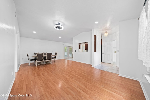 458 Stendal Rd NW, Palm Bay, FL 32907 - dining space featuring light wood-style floors, a chandelier, and recessed lighting