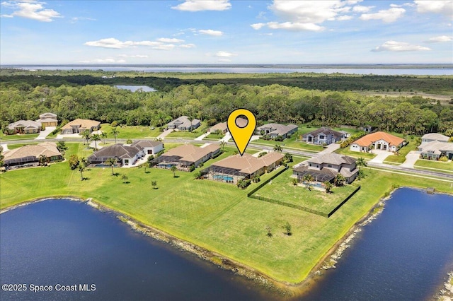 4464 Preservation Cir, Melbourne, FL 32934 - aerial view of residential area featuring a large body of water