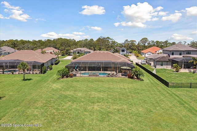 4464 Preservation Cir, Melbourne, FL 32934 - rear view of house with a residential view and a lanai