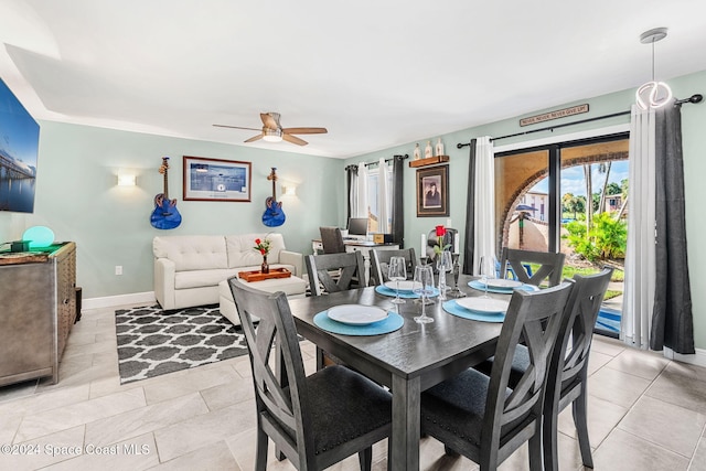 116 San Paulo Cir Unit 16-116, West Melbourne, FL 32904 - dining space featuring a ceiling fan and light tile patterned floors