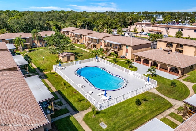 116 San Paulo Cir Unit 16-116, West Melbourne, FL 32904 - community pool featuring a residential view and a gazebo