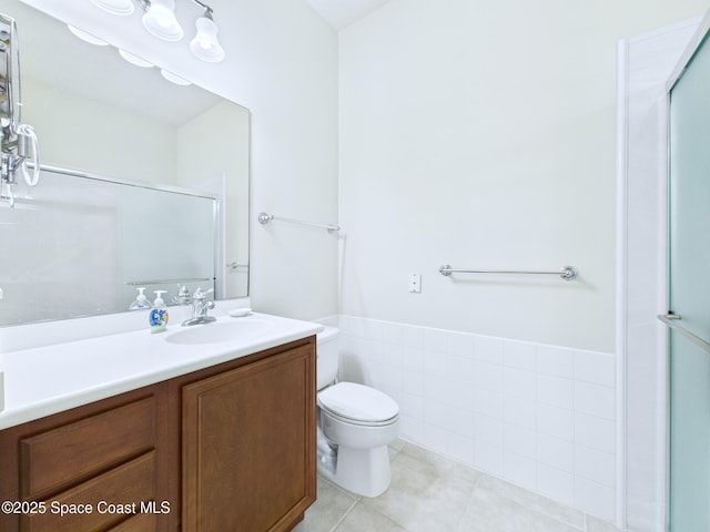 3531 Plume Way SE, Palm Bay, FL 32909 - bathroom with vanity, tile patterned floors, and an enclosed shower
