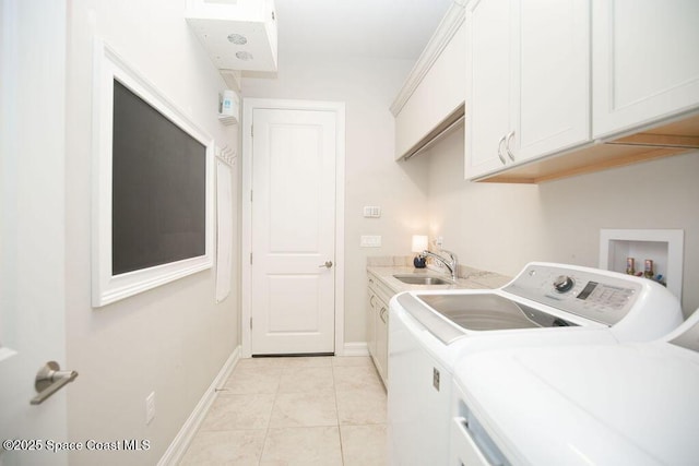 7354 Lucaya Ct, Melbourne, FL 32940 - washroom featuring cabinet space, washer and dryer, and light tile patterned flooring