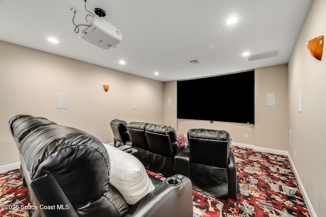 4554 Preservation Cir, Melbourne, FL 32934 - carpeted home theater room with recessed lighting and baseboards