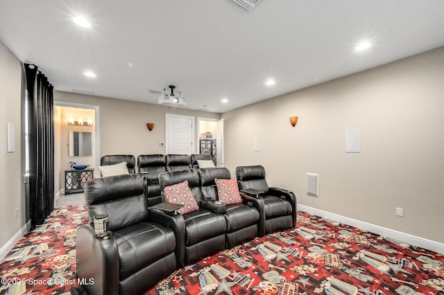 4554 Preservation Cir, Melbourne, FL 32934 - carpeted cinema room featuring baseboards and recessed lighting