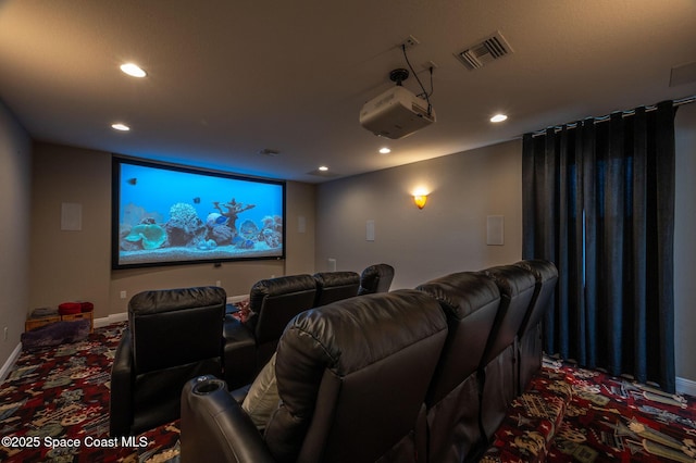 4554 Preservation Cir, Melbourne, FL 32934 - carpeted home theater with recessed lighting and baseboards