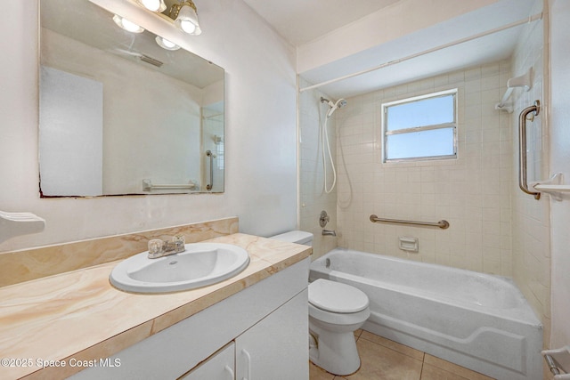 1327 Canterbury Ln, Rockledge, FL 32955 - full bath with shower / bath combination, vanity, and tile patterned flooring