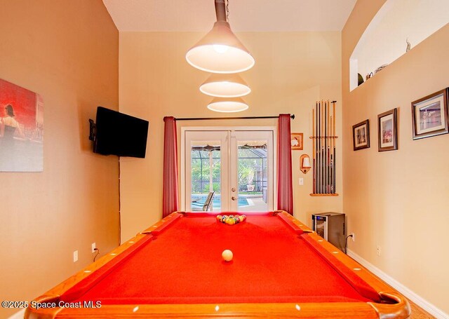 4204 Long Leaf Dr, Melbourne, FL 32940 - game room with french doors and billiards