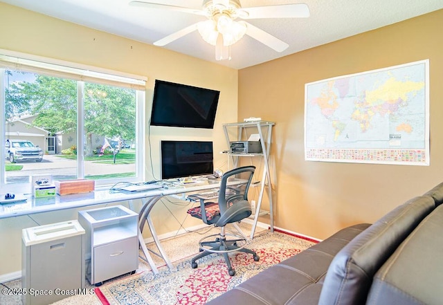 4204 Long Leaf Dr, Melbourne, FL 32940 - office with a ceiling fan and baseboards