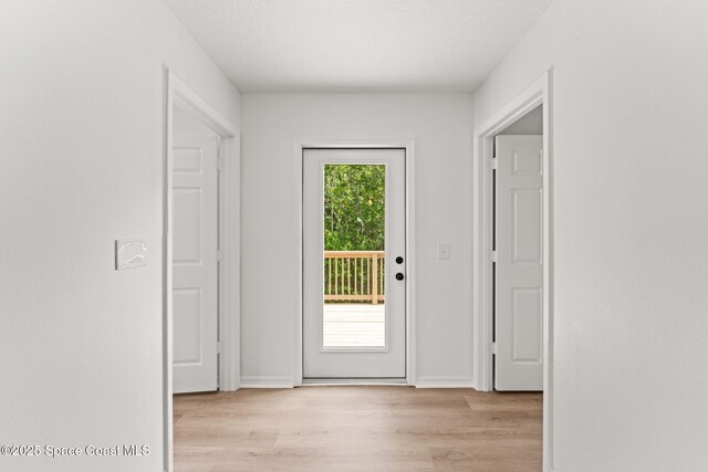 332 Nikomas Way, Melbourne Beach, FL 32951 - doorway to outside featuring light wood finished floors
